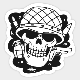 Soldier Skull Sticker